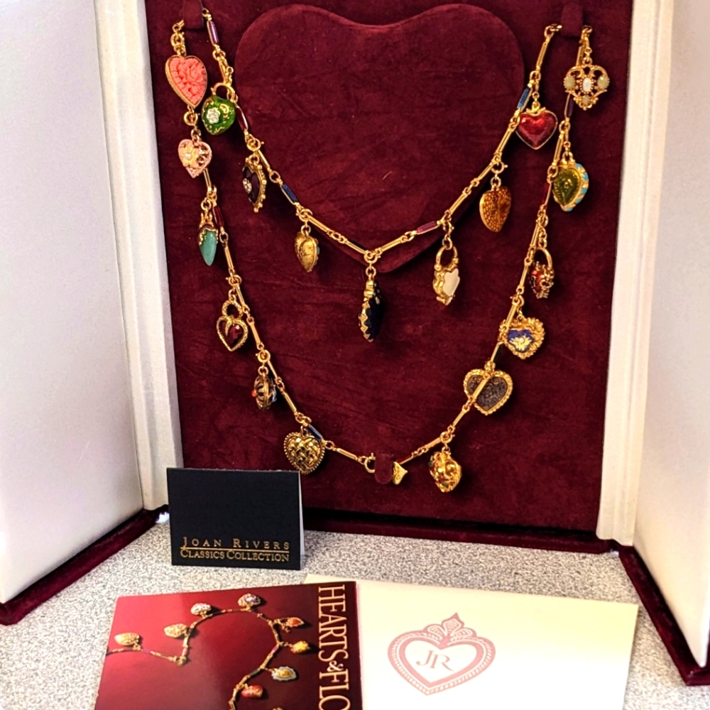 Joan Rivers Hearts and Flowers necklace NIB